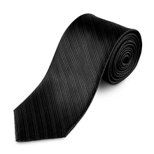 Men's Classic 100% Silk Textured Necktie, 3'', Black, Ties- Lantier Designs