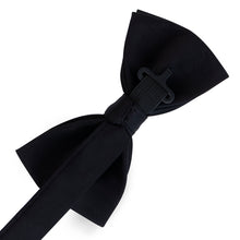 Men's Formal Pre-Tied Satin Bow Tie, Adjustable Length, Black, Bow Ties- Lantier Designs