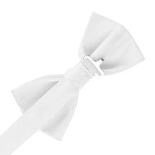 Men's Formal Pre-Tied Satin Bow Tie, Adjustable Length, White, Bow Ties- Lantier Designs