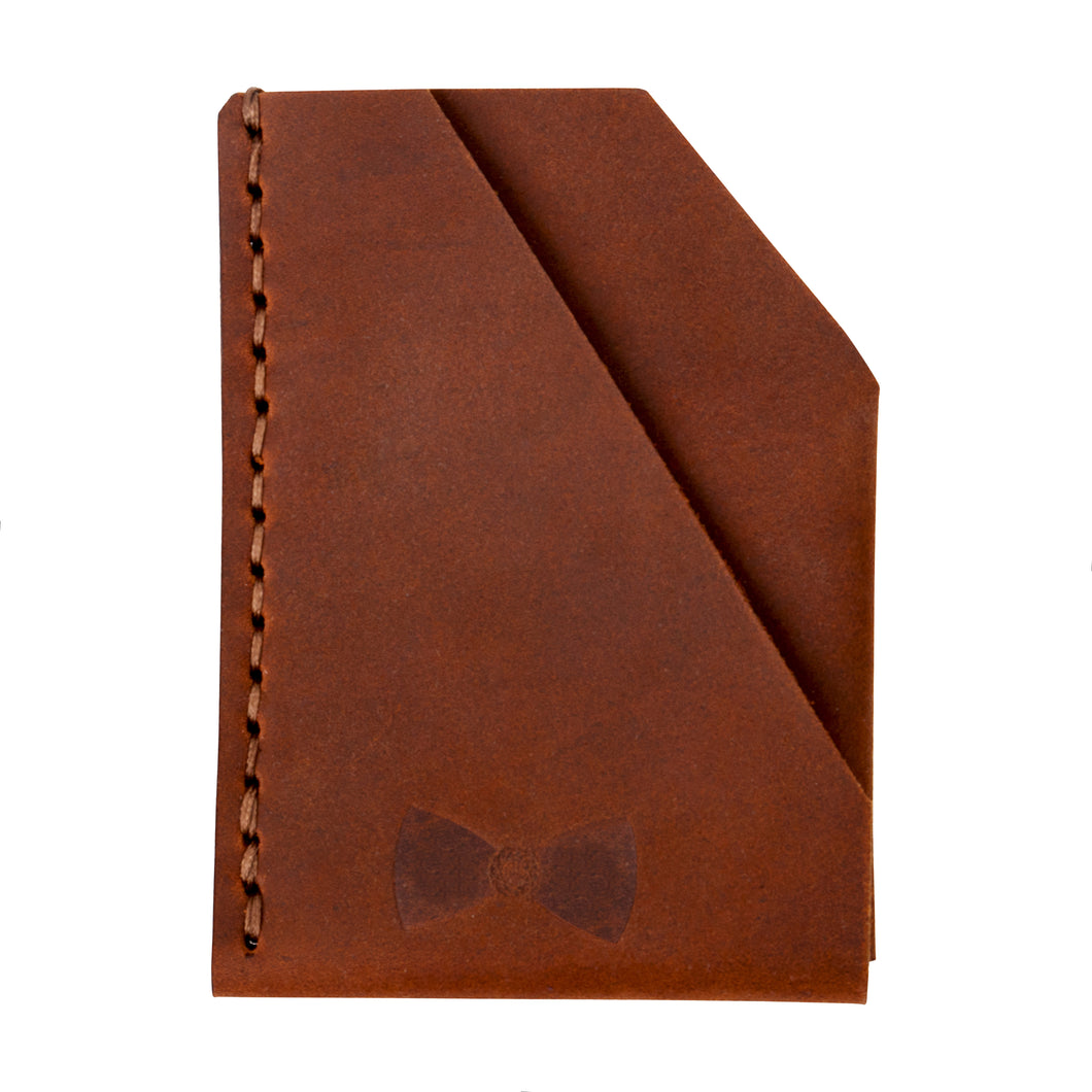 Brown Genuine Leather Minimalist Card Holder Wallet, - Lantier Designs