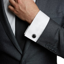 Formal Black Agate & Sterling Silver Cufflinks, Cufflinks- Lantier Designs