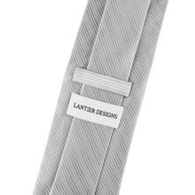 Men's Classic 100% Premium Silk Necktie, 3" Silver, Ties- Lantier Designs