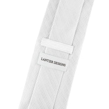 Men's Classic 100% Premium Silk Necktie, 3" White, Ties- Lantier Designs